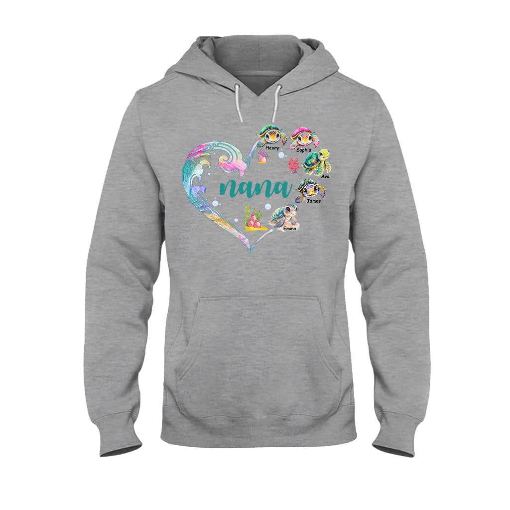 Nana's Little Turtle - Personalized Grandma T-shirt And Hoodie