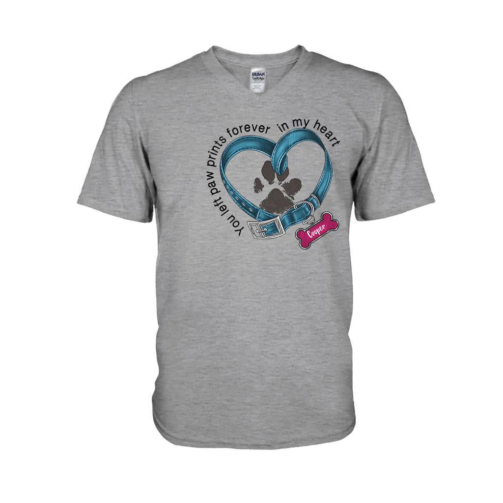 You Left Paw Prints Forever In My Heart - Personalized Dog T-shirt And Hoodie