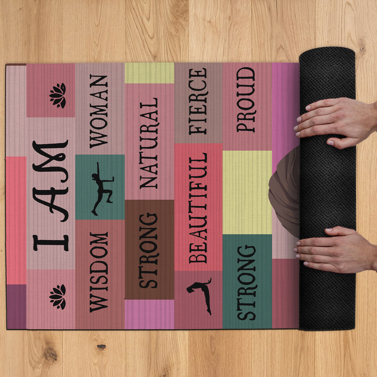Yoga Girl I Am Bold Pink - Personalized Yoga Yoga Mat