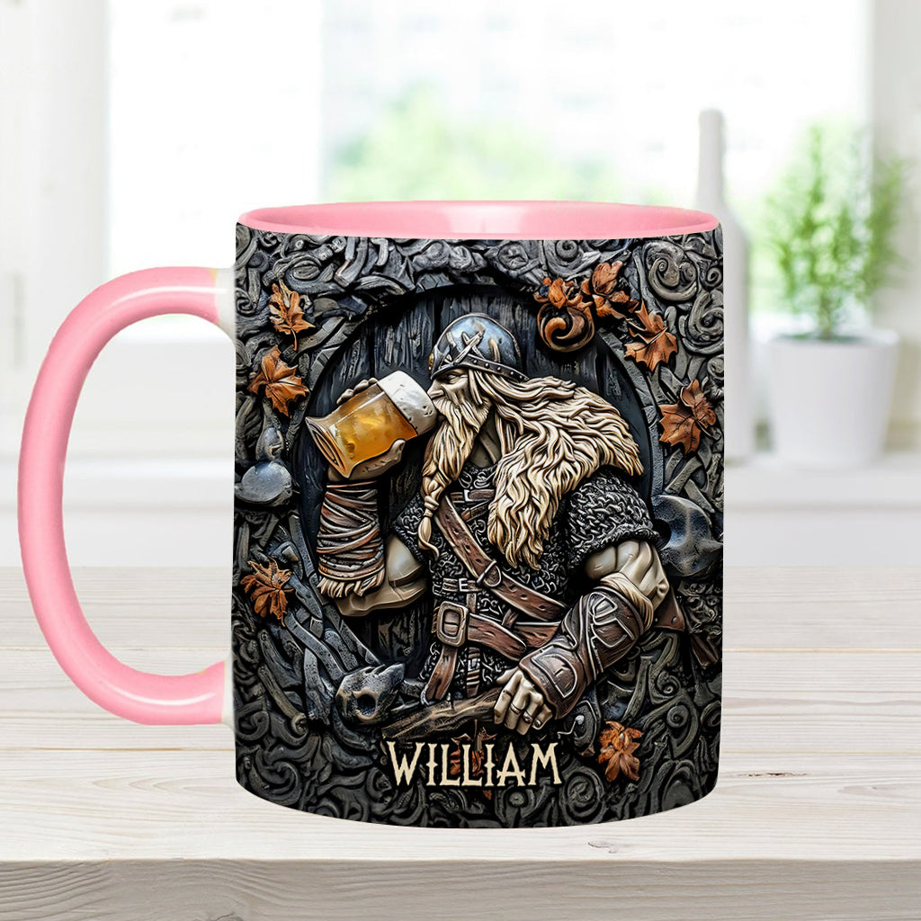 Viking Warrior Drinking Legend Raise Your Horn - Personalized Viking Accent Mug