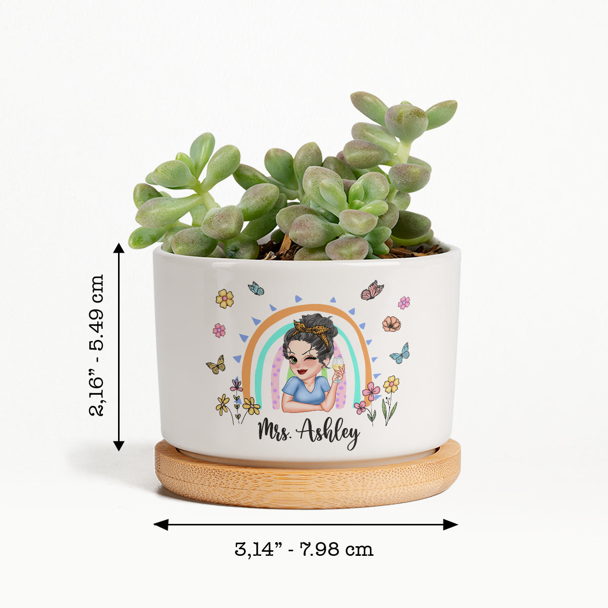 Thank You For Helping Me Grow - Personalized Teacher Ceramic Plant Pot