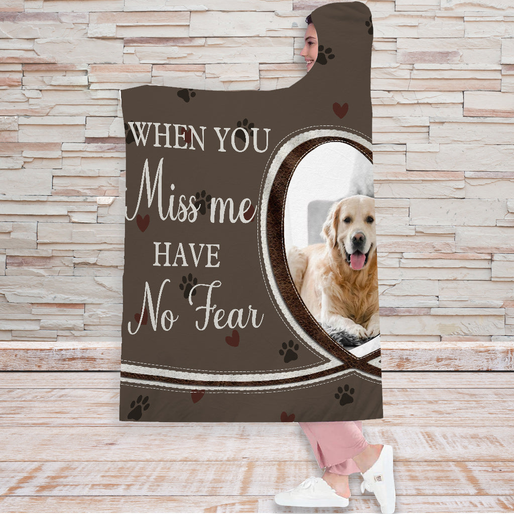 When You Miss Me - Personalized Dog Hooded Blanket