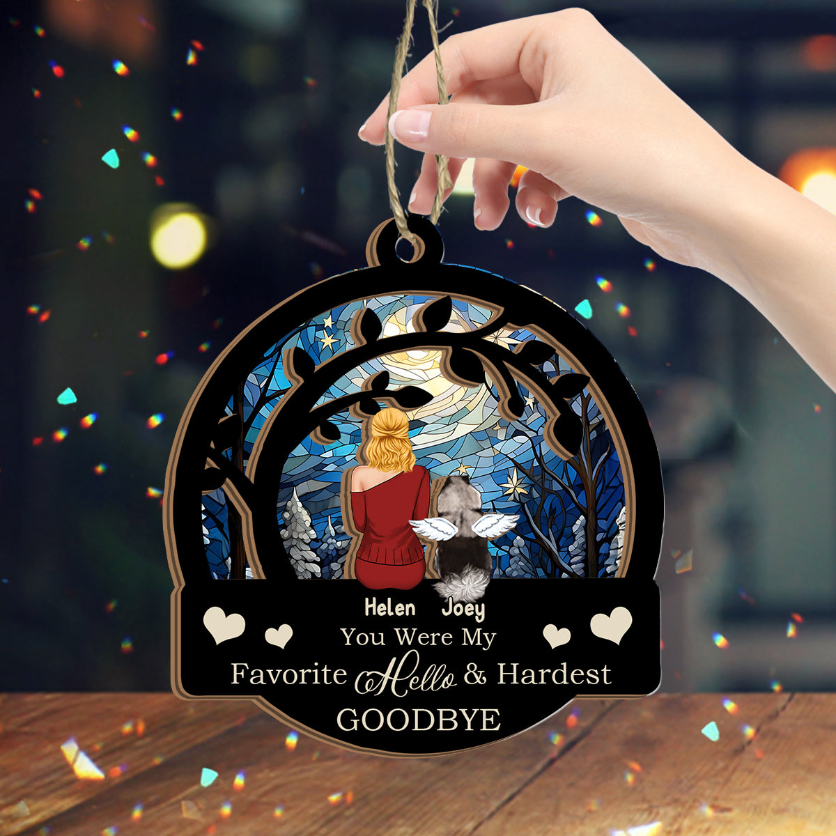 You Are My Favorite Hello - Personalized Dog 2 Layered Window Hanging Suncatcher
