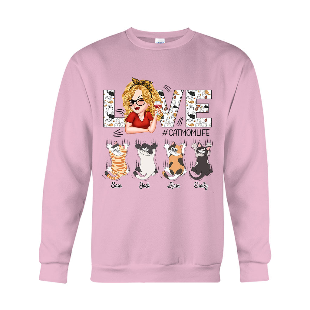 Love Cat Mom Life - Personalized Cat T-shirt And Hoodie