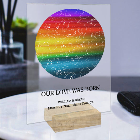 Our Love Was Born - Personalized LGBT Support Transparent Acrylic Plaque