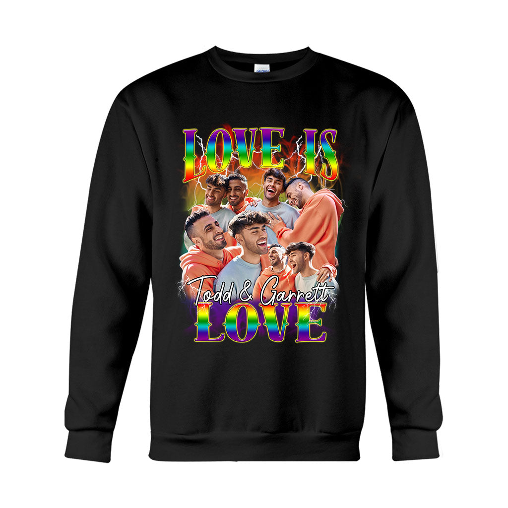Love Is Love Bootleg Rainbow - Personalized LGBT Support T-shirt And Hoodie