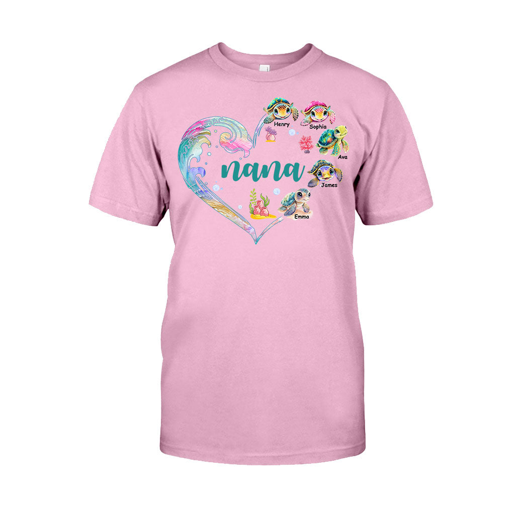 Nana's Little Turtle - Personalized Grandma T-shirt And Hoodie
