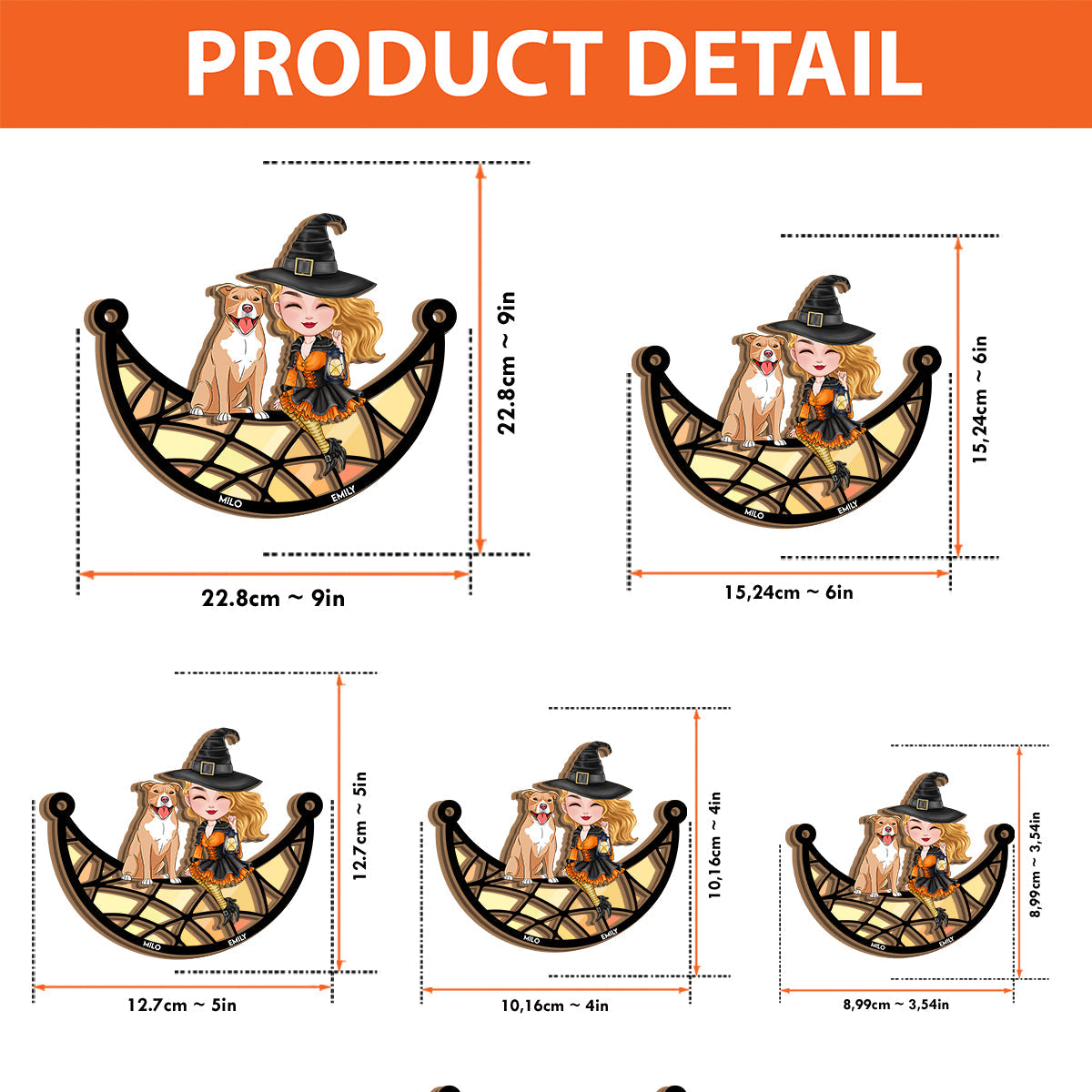 Witches - Personalized Witch 2 Layered Window Hanging Suncatcher