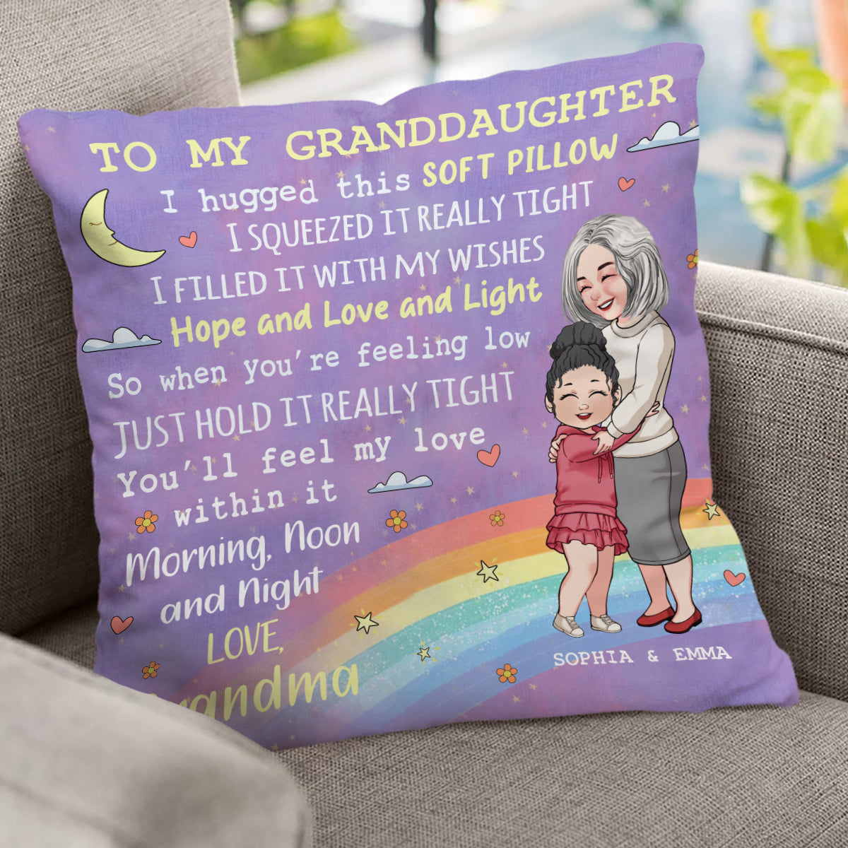 To My Daugter/ Granddaughter/ Son/ Grandson... - Personalized Grandma Throw Pillow