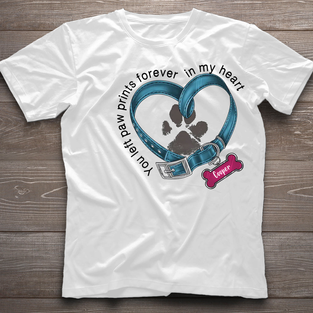 You Left Paw Prints Forever In My Heart - Personalized Dog T-shirt And Hoodie