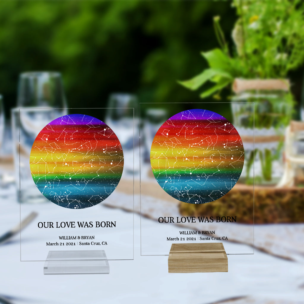 Our Love Was Born - Personalized LGBT Support Transparent Acrylic Plaque