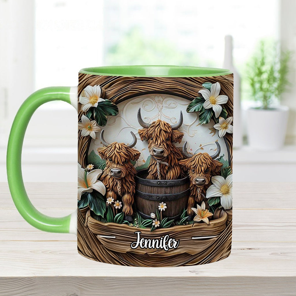 Love Highland Cows - Personalized Accent Mug