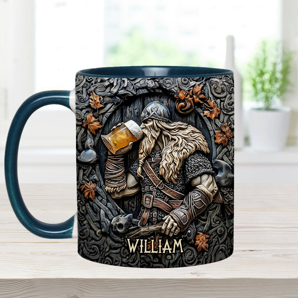 Viking Warrior Drinking Legend Raise Your Horn - Personalized Viking Accent Mug