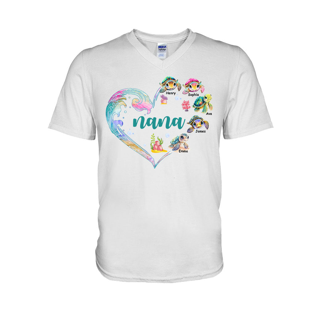 Nana's Little Turtle - Personalized Grandma T-shirt And Hoodie