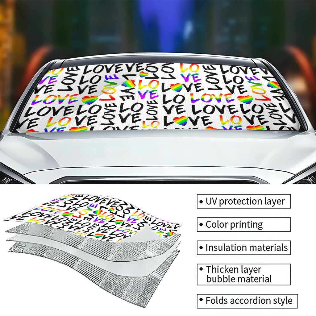 Love is Love - LGBT Support Car Sunshade