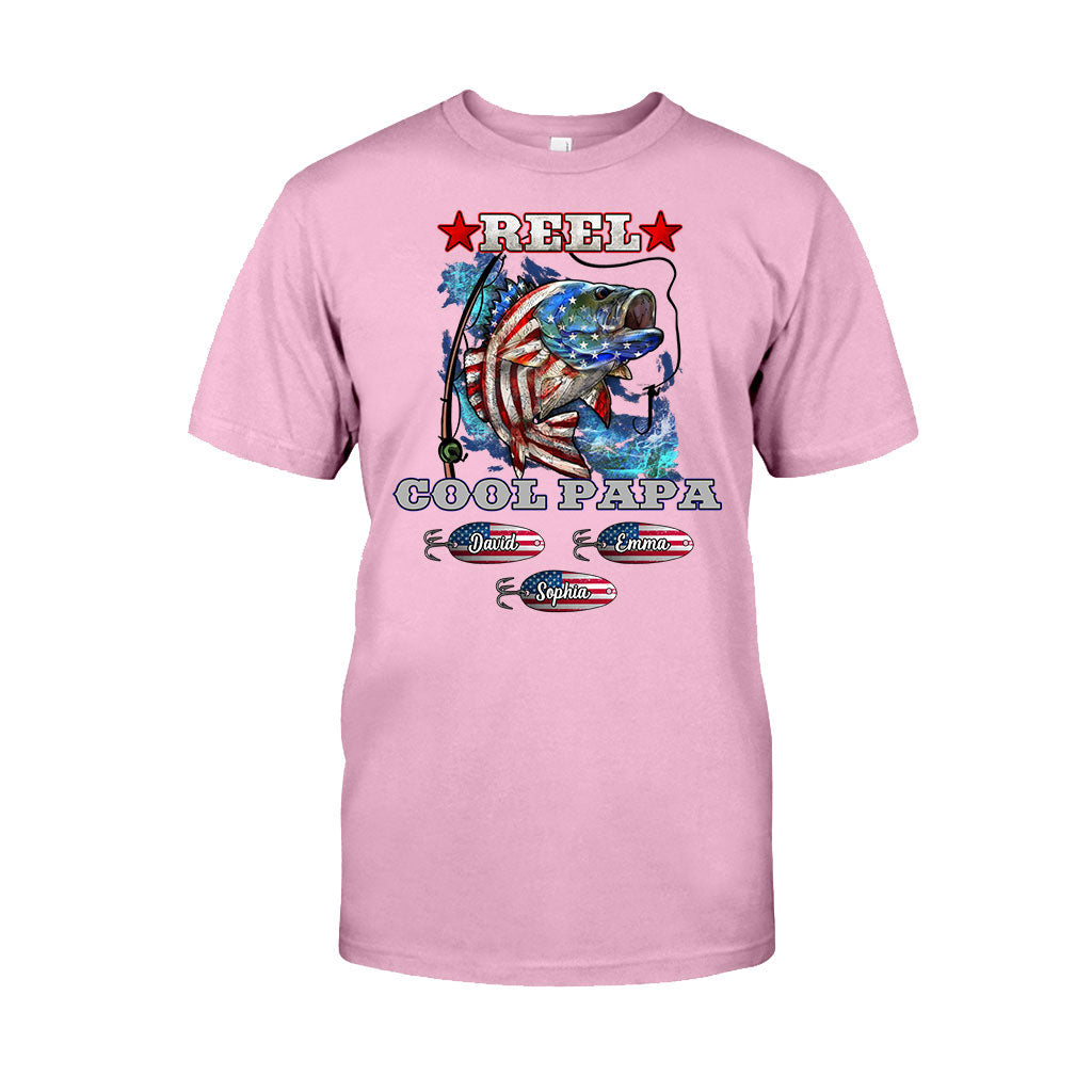Reel Cool Papa Dad Uncle - Personalized Fishing T-shirt And Hoodie