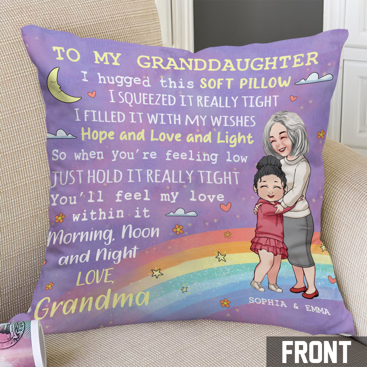 To My Daugter/ Granddaughter/ Son/ Grandson... - Personalized Grandma Throw Pillow