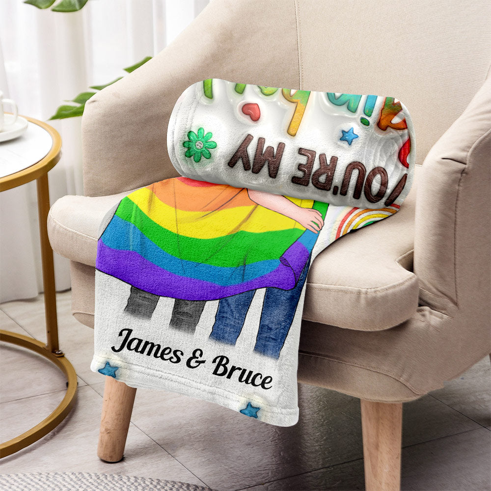 You Are My Rainbow - Personalized LGBT Support Blanket