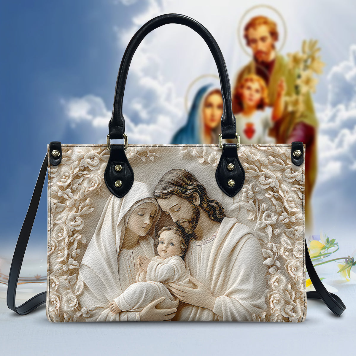 The Holy Family - Christian Leather Handbag