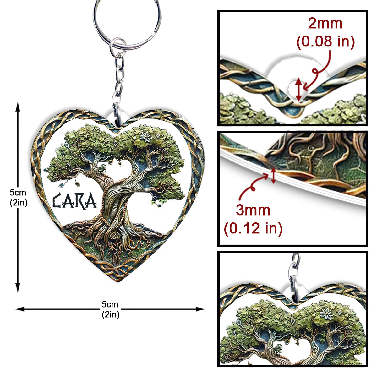 Tree Of Life Scandinavian Mythology Rustic Style - Personalized Irish Keychain