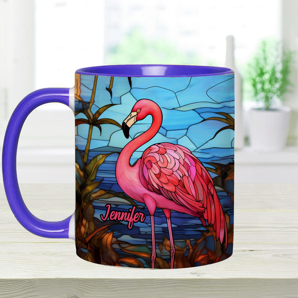 Love Flamingos - Personalized Flamingo Accent Mug