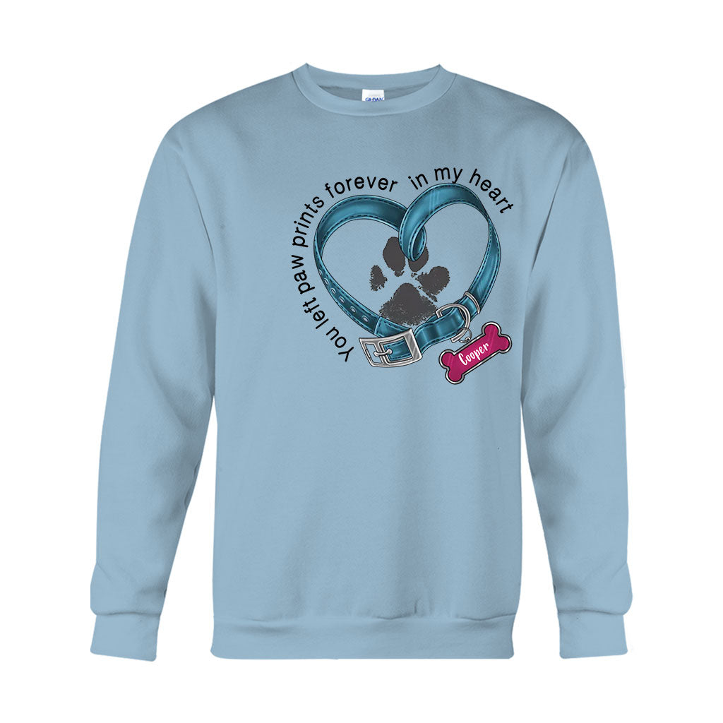 You Left Paw Prints Forever In My Heart - Personalized Dog T-shirt And Hoodie