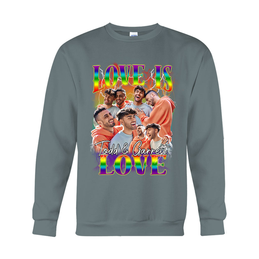 Love Is Love Bootleg Rainbow - Personalized LGBT Support T-shirt And Hoodie