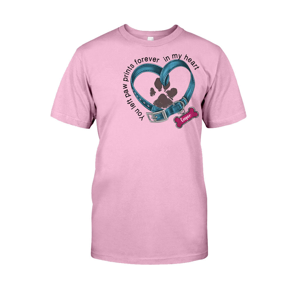 You Left Paw Prints Forever In My Heart - Personalized Dog T-shirt And Hoodie