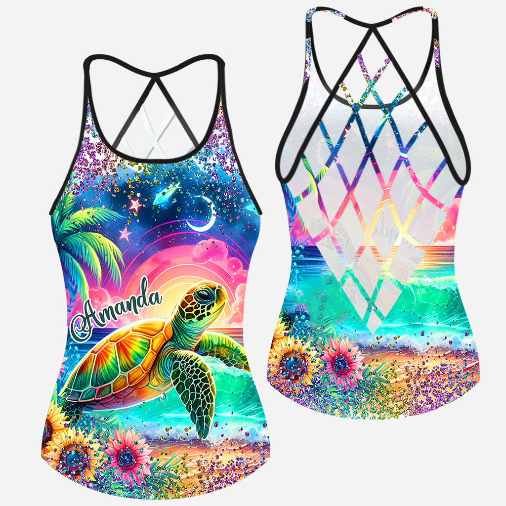 Turtle Lovers - Personalized Turtle Cross Tank Top