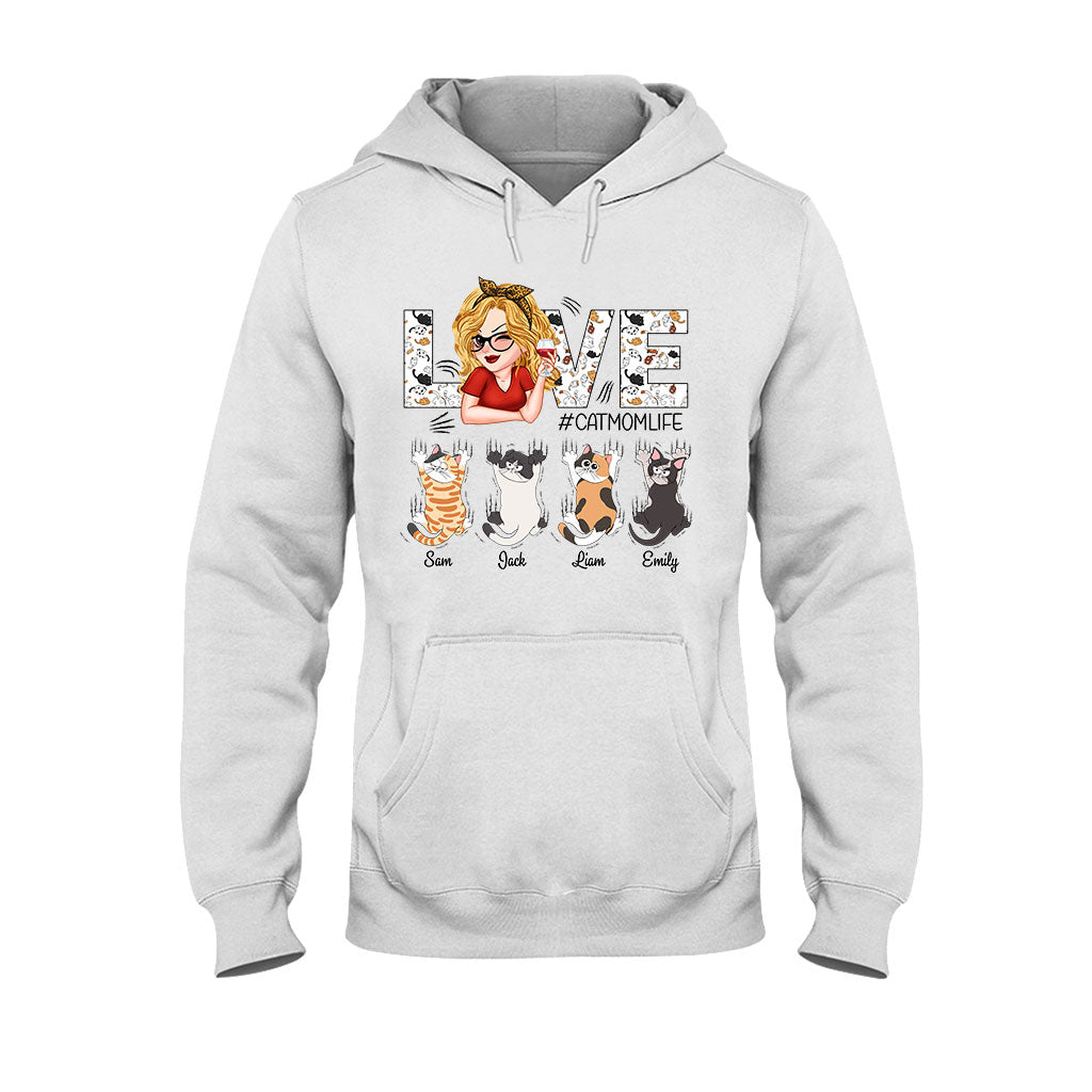 Love Cat Mom Life - Personalized Cat T-shirt And Hoodie