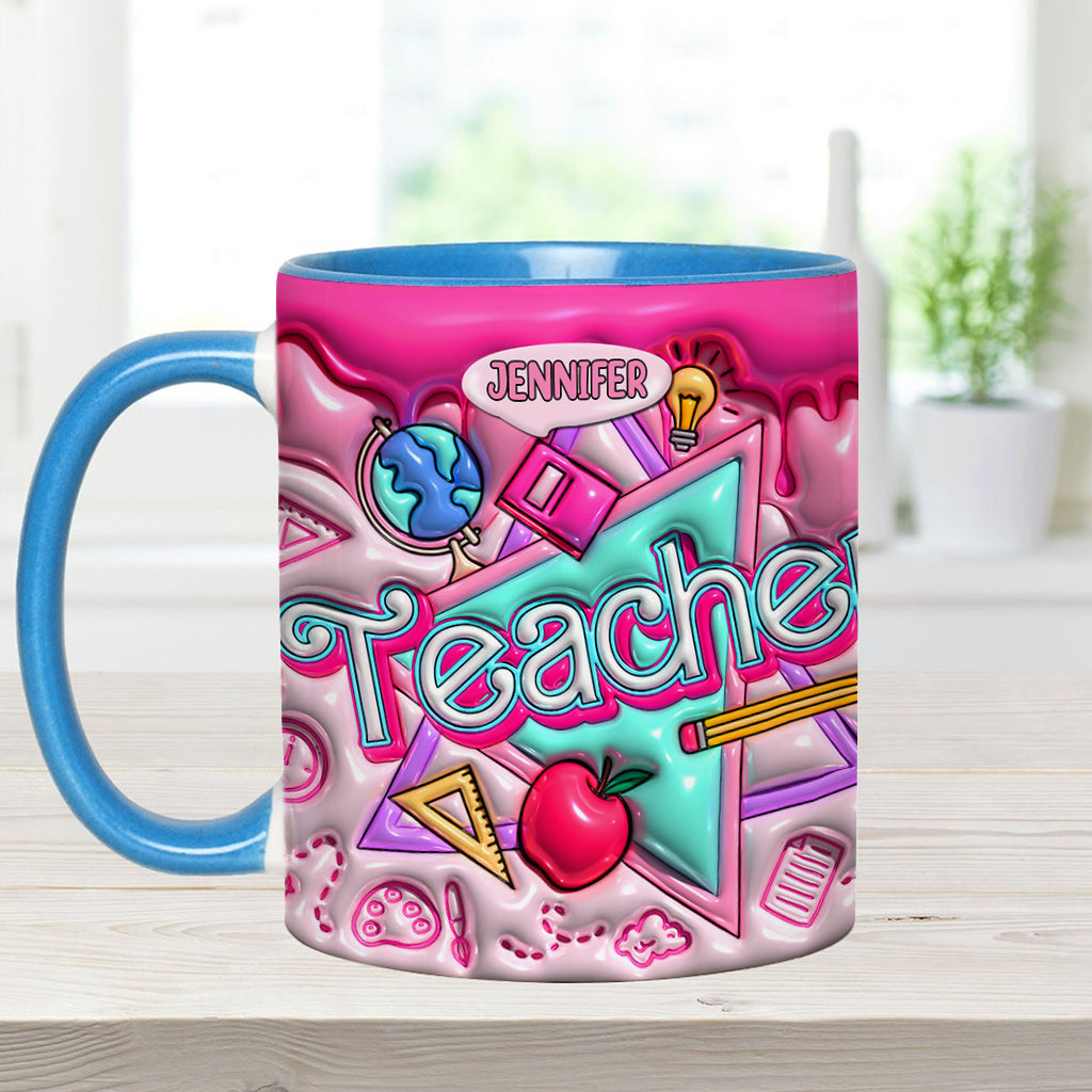 Pink Inflated - Personalized Teacher Accent Mug