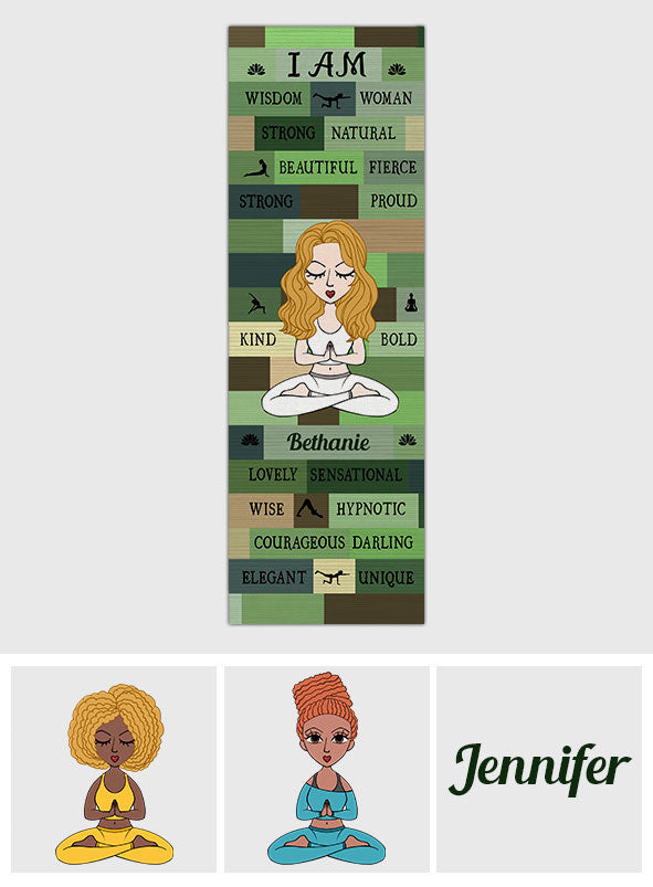 Yoga Girl I Am Bold Green - Personalized Yoga Yoga Mat