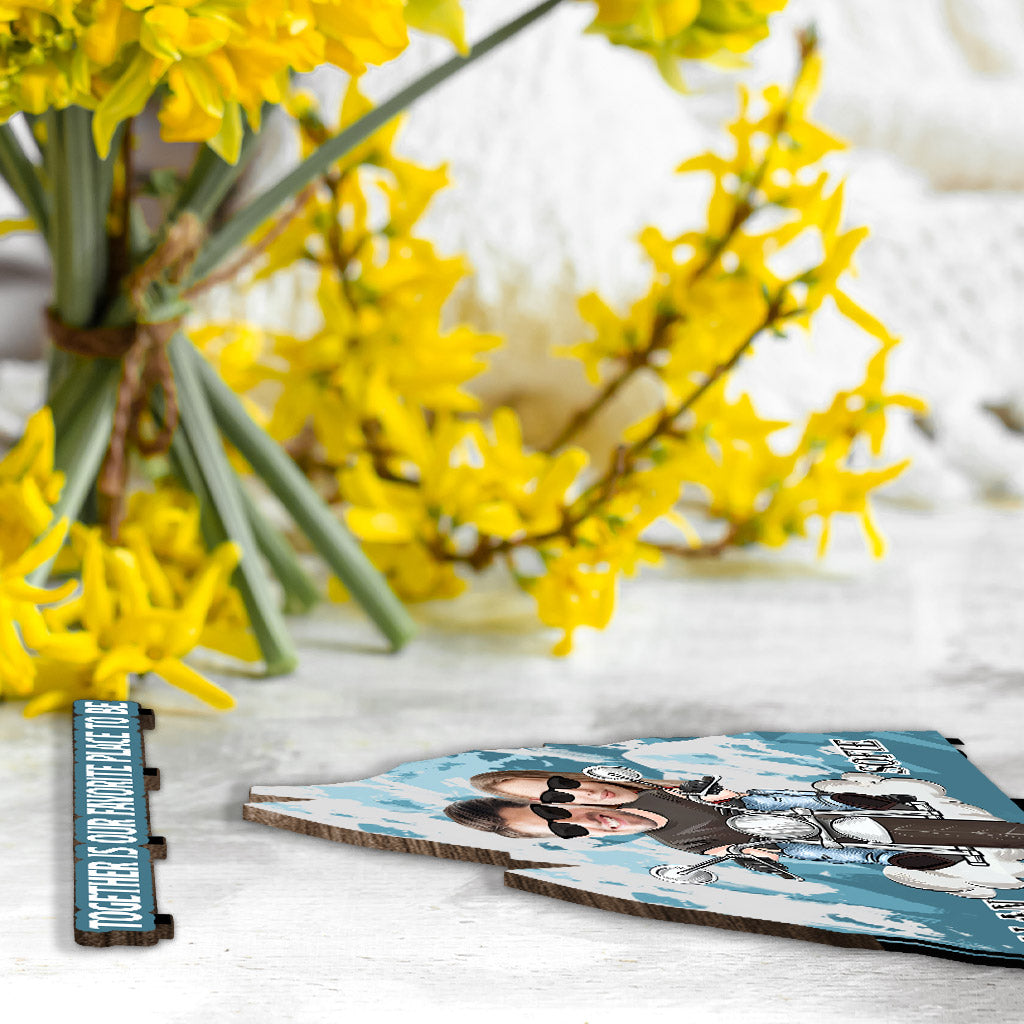 Together Is Our Favorite Place To Be - Personalized Biker 1 Layered Big Freestanding
