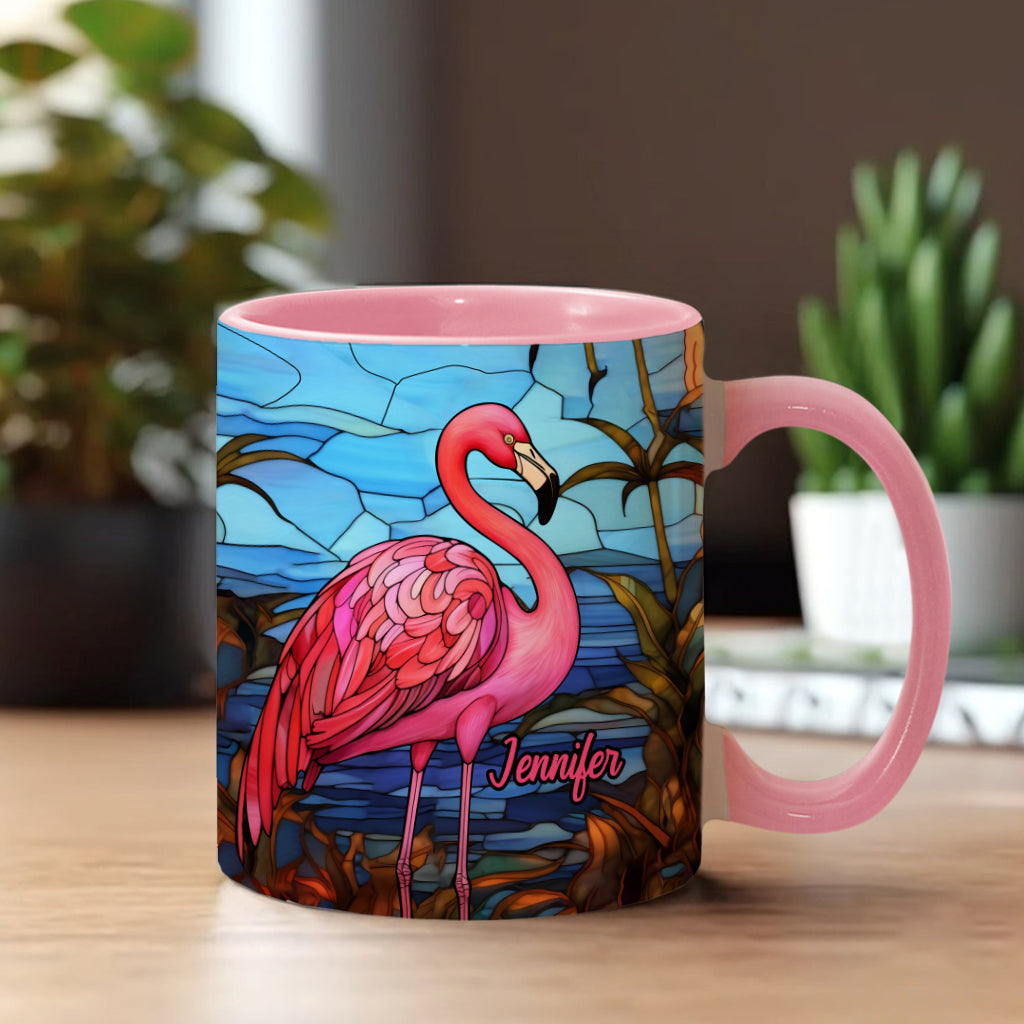 Love Flamingos - Personalized Flamingo Accent Mug