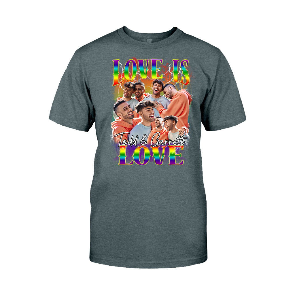 Love Is Love Bootleg Rainbow - Personalized LGBT Support T-shirt And Hoodie