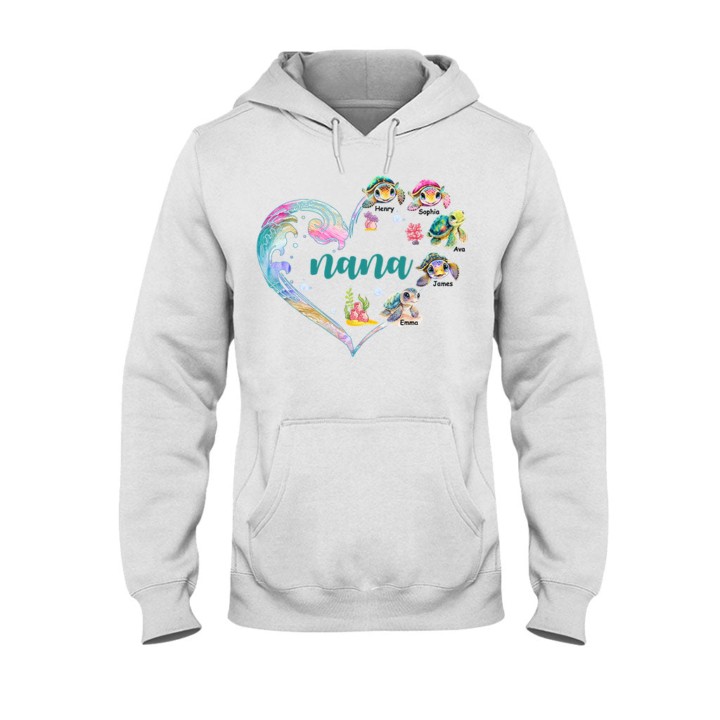 Nana's Little Turtle - Personalized Grandma T-shirt And Hoodie