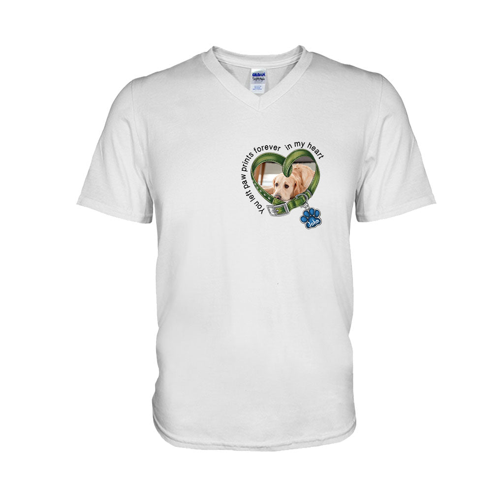 You Left Paw Prints Forever In My Heart - Personalized Dog T-shirt And Hoodie