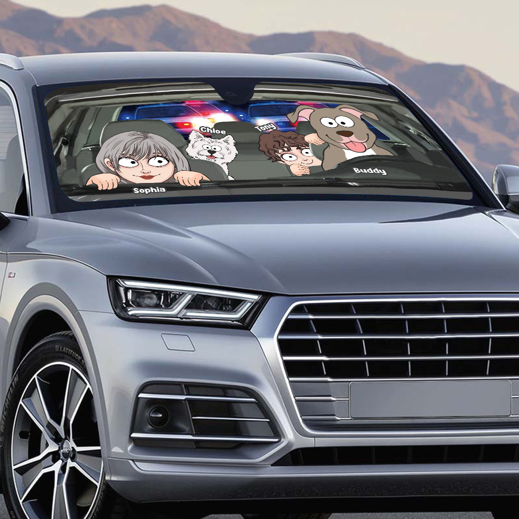 You Me And The Dogs - Personalized Dog Car Sunshade