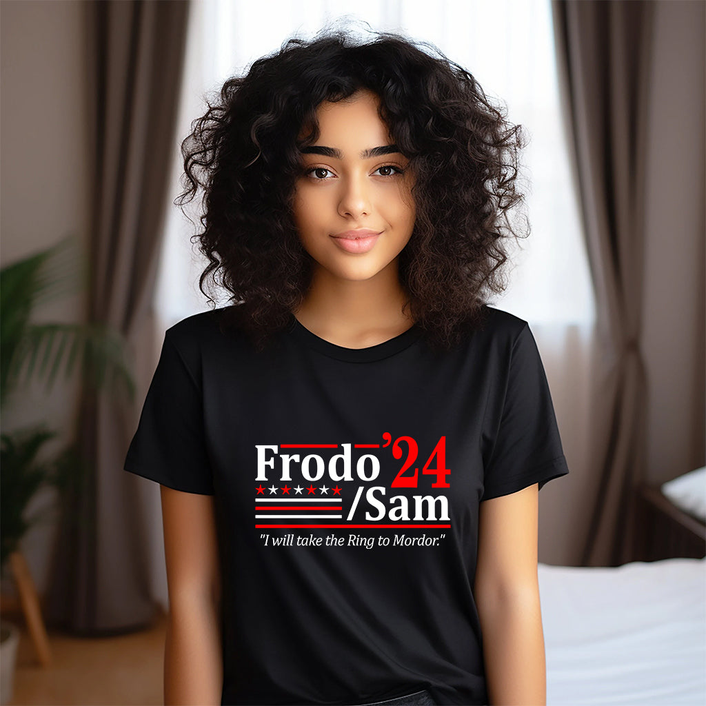 The Hobbit Duo Election 2024 - I Will Bring The Ring - funny book geek movie cosplay usa humor - XS-6X - Unisex soft T-shirt
