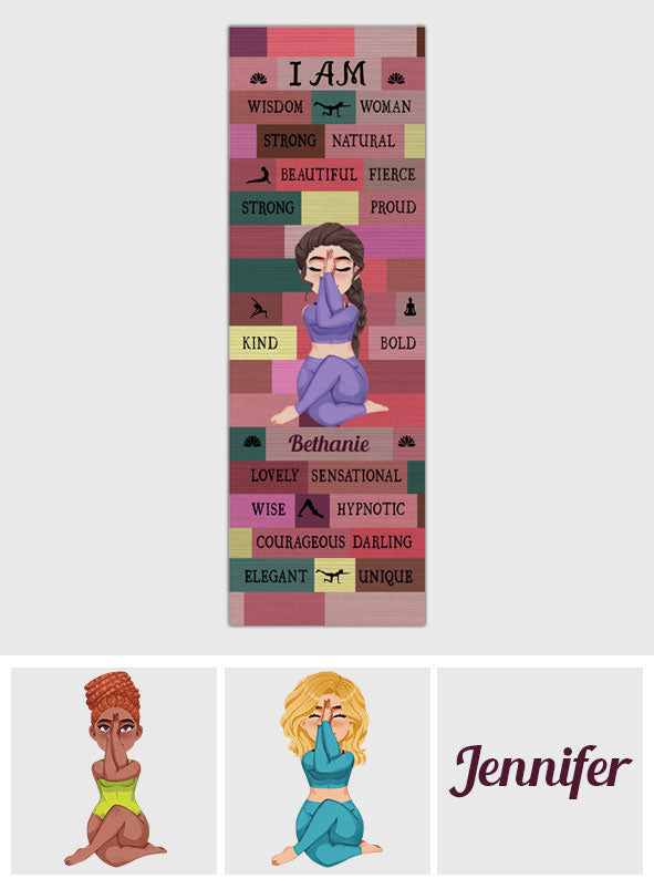 Yoga Girl I Am Bold Pink - Personalized Yoga Yoga Mat