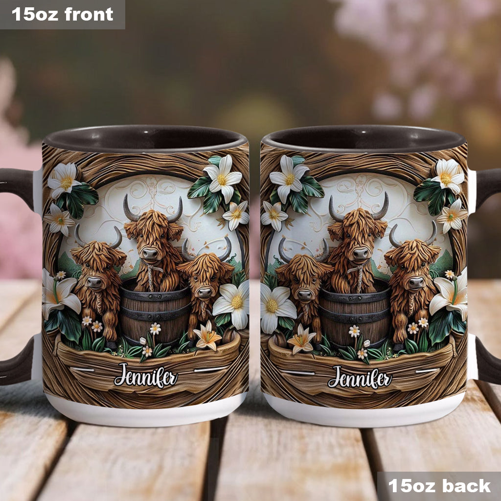 Love Highland Cows - Personalized Accent Mug