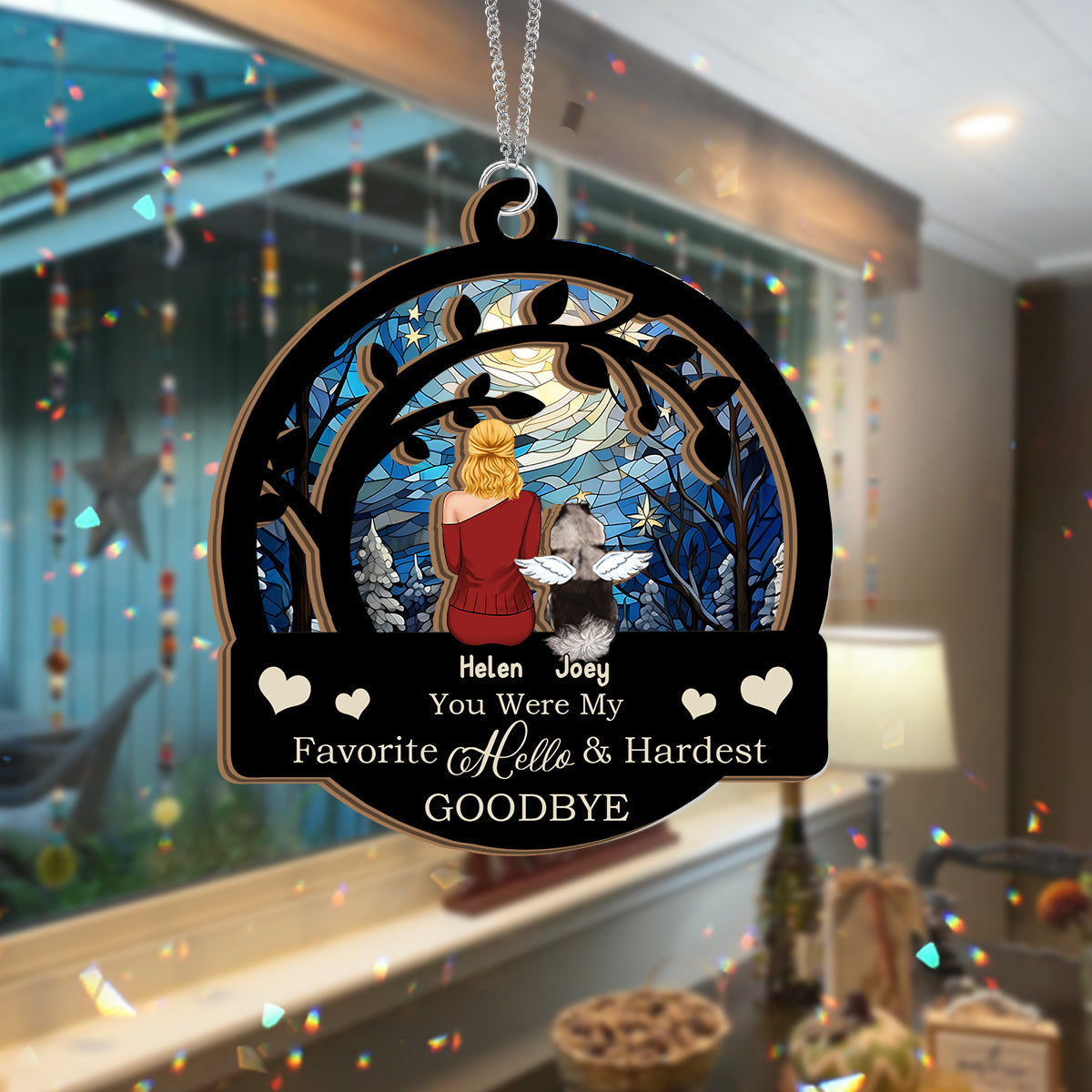 You Are My Favorite Hello - Personalized Dog 2 Layered Window Hanging Suncatcher