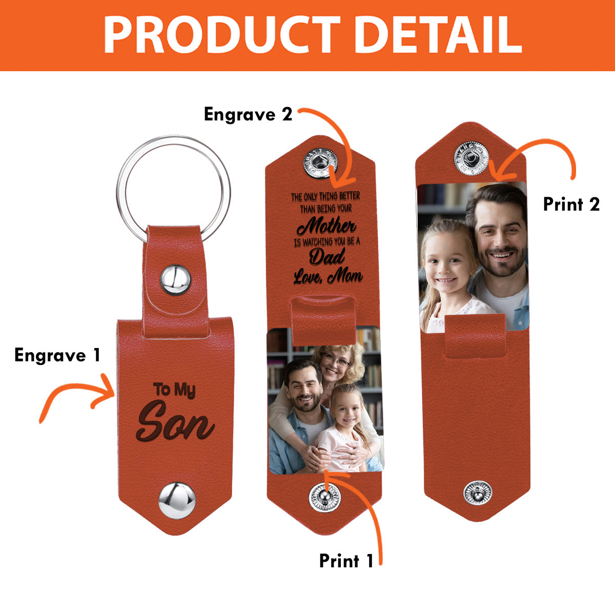 To My Son - Personalized Son Photo Album Keychain