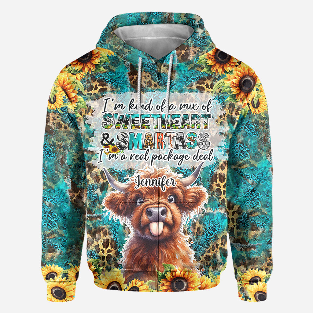 Sassy Highland Cow - Personalized All Over Shirt