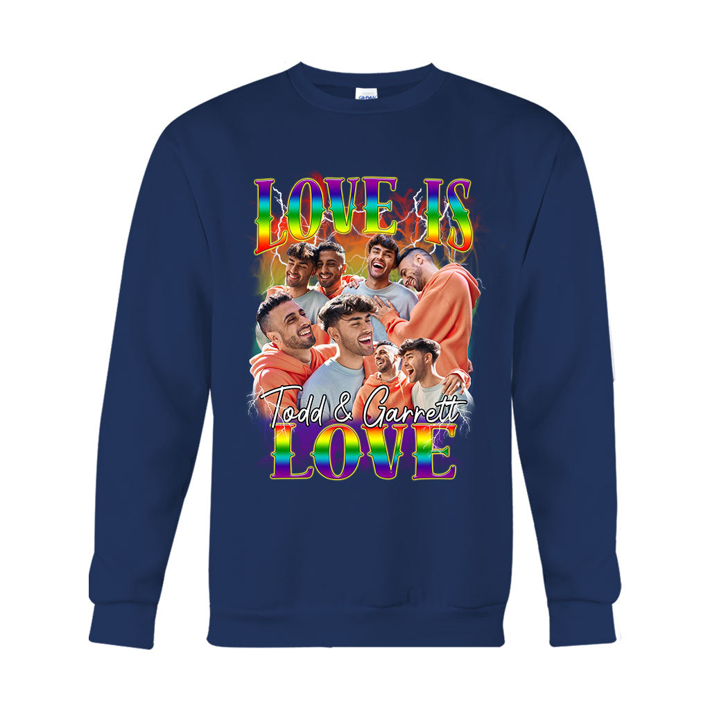 Love Is Love Bootleg Rainbow - Personalized LGBT Support T-shirt And Hoodie