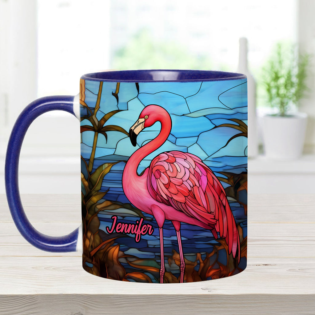 Love Flamingos - Personalized Flamingo Accent Mug