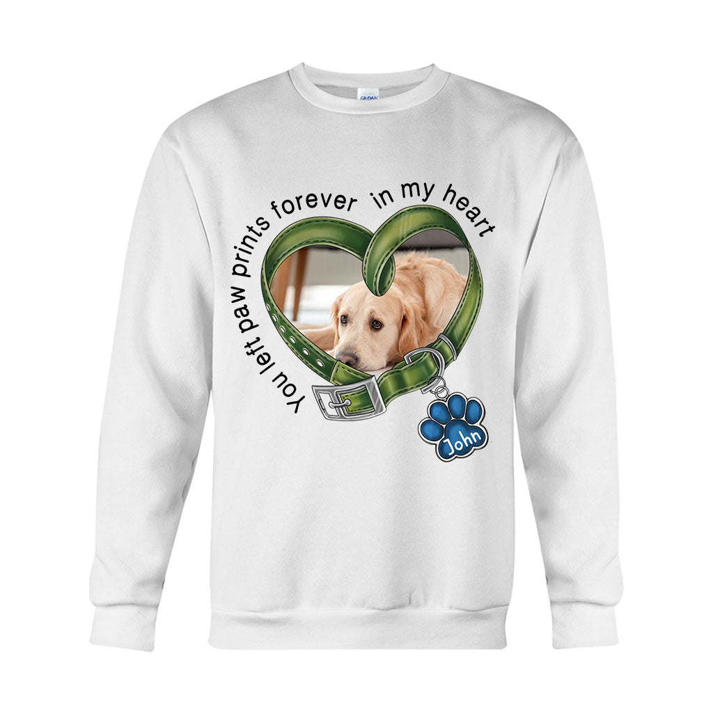 You Left Paw Prints Forever In My Heart - Personalized Dog T-shirt And Hoodie