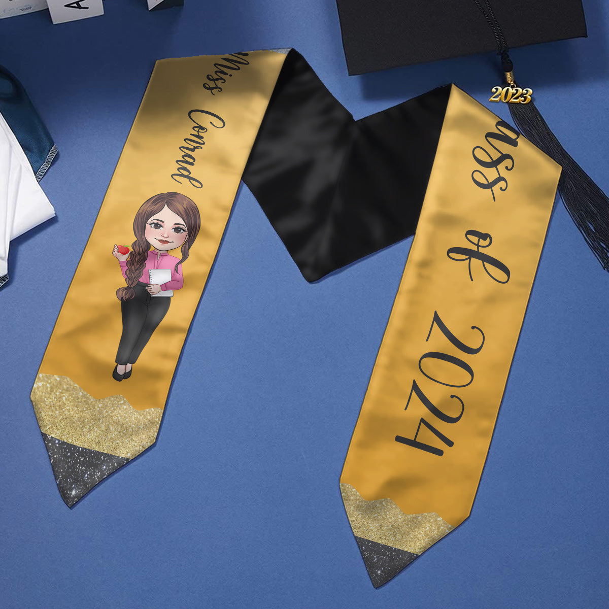 Teacher Graduation Stole - Personalized Teacher Graduation Stole