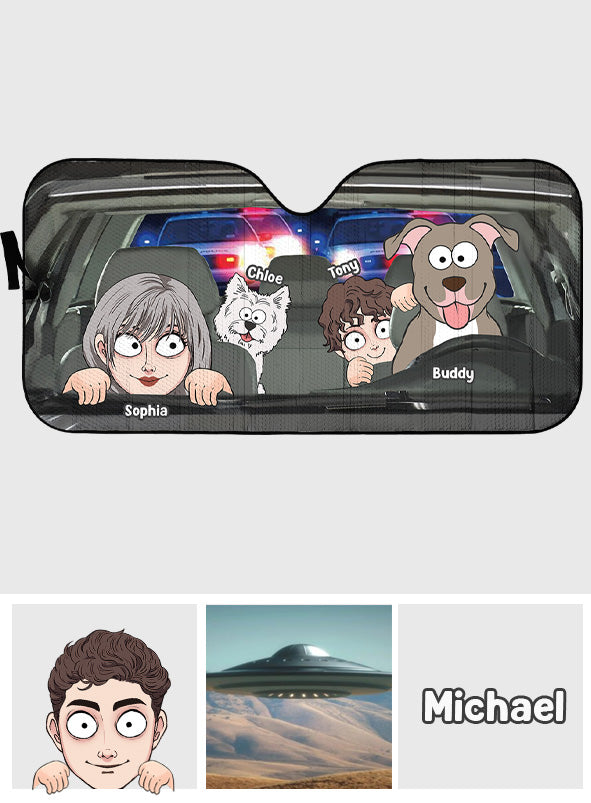 You Me And The Dogs - Personalized Dog Car Sunshade