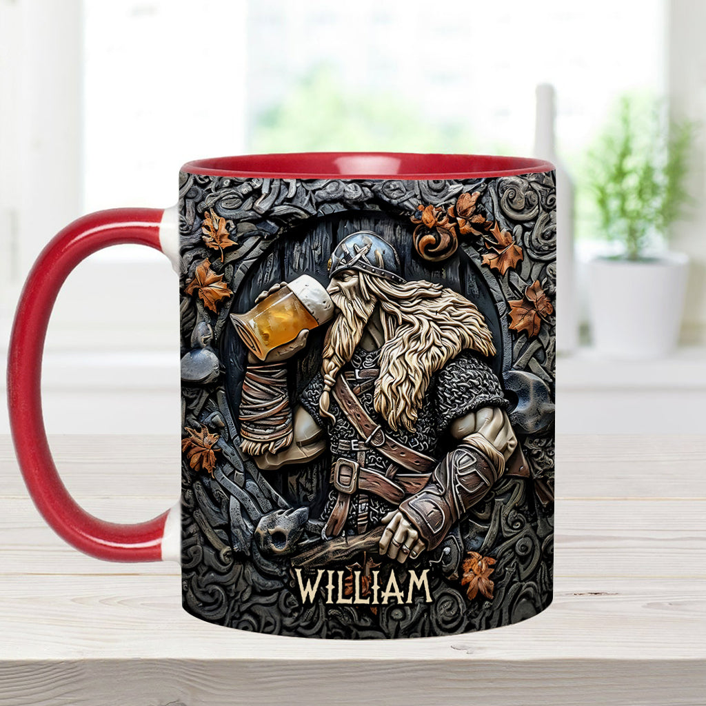 Viking Warrior Drinking Legend Raise Your Horn - Personalized Viking Accent Mug
